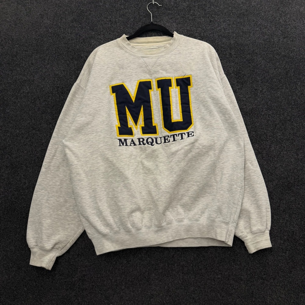 Vintage 90s Gear for Sports Marquette University Sweatshirt Gray XL MU Pullover
